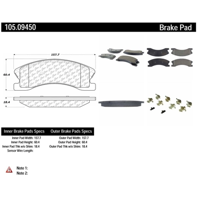 Front Super Premium Ceramic Pads by CENTRIC PARTS - 105.09450 pa7