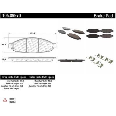 Plaquettes avant en céramique de qualité supérieur  de CENTRIC PARTS - 105.09970 pa6