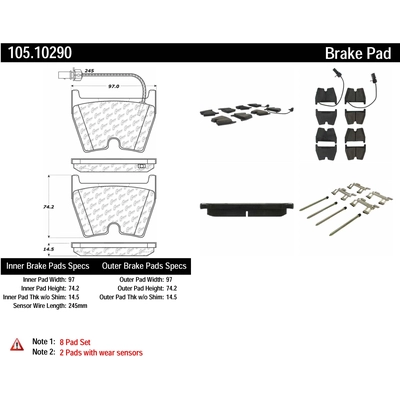 Front Super Premium Ceramic Pads by CENTRIC PARTS - 105.10290 pa1