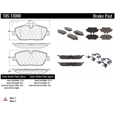 Plaquettes avant en c�ramique de qualit� sup�rieur  by CENTRIC PARTS - 105.13080 pa7