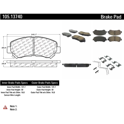 Front Super Premium Ceramic Pads by CENTRIC PARTS - 105.13740 pa5