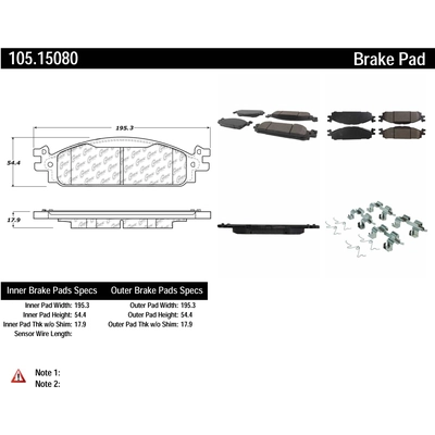 Plaquettes avant en céramique de qualité supérieur  de CENTRIC PARTS - 105.15080 pa6