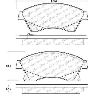 Plaquettes avant en céramique de qualité supérieur  by CENTRIC PARTS - 105.15220 pa8