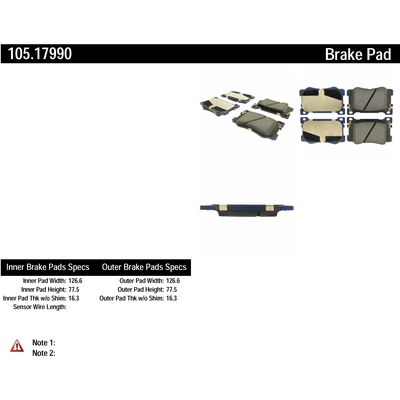 Front Super Premium Ceramic Pads by CENTRIC PARTS - 105.17990 pa1