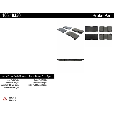 Plaquettes avant en céramique de qualité supérieur  by CENTRIC PARTS - 105.18350 pa3