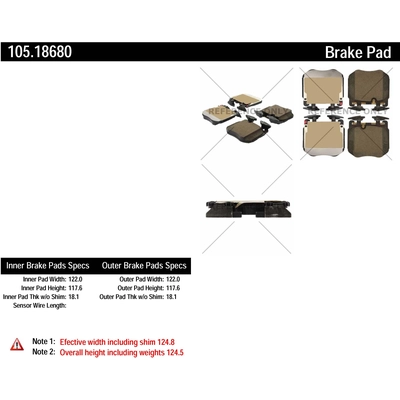 Front Super Premium Ceramic Pads by CENTRIC PARTS - 105.18680 pa1