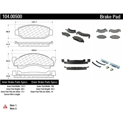 Front Super Premium Semi Metallic Pads by CENTRIC PARTS - 104.00500 pa2