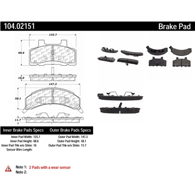 Front Super Premium Semi Metallic Pads by CENTRIC PARTS - 104.02151 pa1