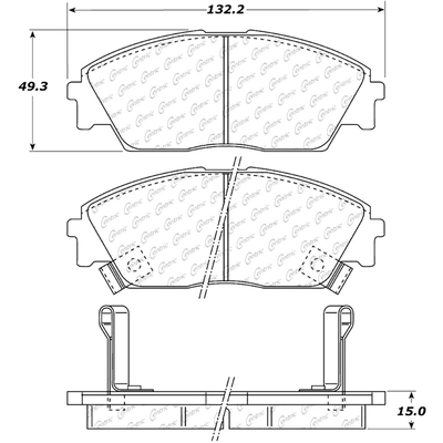 Plaquette avant semi-métalique de qualité supérieur by CENTRIC PARTS - 104.03730 pa9