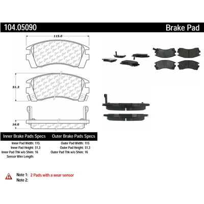 Front Super Premium Semi Metallic Pads by CENTRIC PARTS - 104.05090 pa3