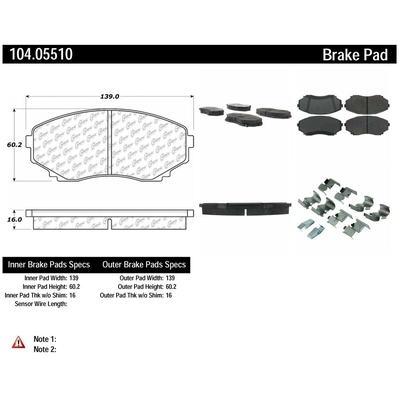 Plaquette avant semi-métalique de qualité supérieur de CENTRIC PARTS - 104.05510 pa7