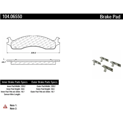 Plaquette avant semi-m�talique de qualit� sup�rieur by CENTRIC PARTS - 104.06550 pa1