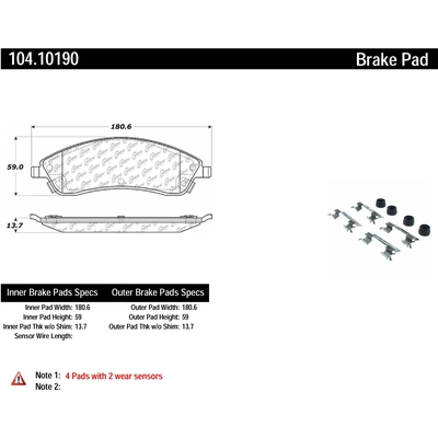 Front Super Premium Semi Metallic Pads by CENTRIC PARTS - 104.10190 pa2