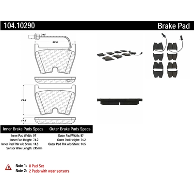 Front Super Premium Semi Metallic Pads by CENTRIC PARTS - 104.10290 pa4