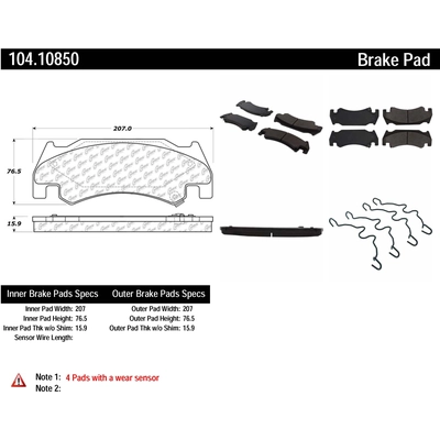 Front Super Premium Semi Metallic Pads by CENTRIC PARTS - 104.10850 pa5