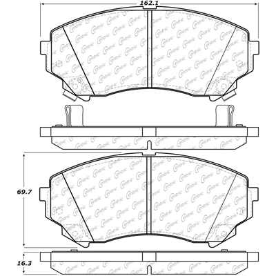 Front Super Premium Semi Metallic Pads by CENTRIC PARTS - 104.13310 pa9