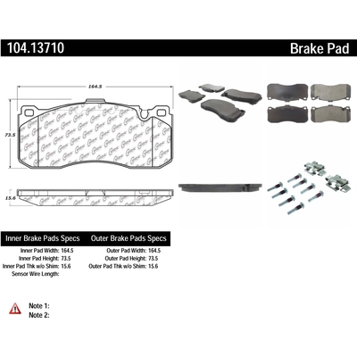 Front Super Premium Semi Metallic Pads by CENTRIC PARTS - 104.13710 pa1