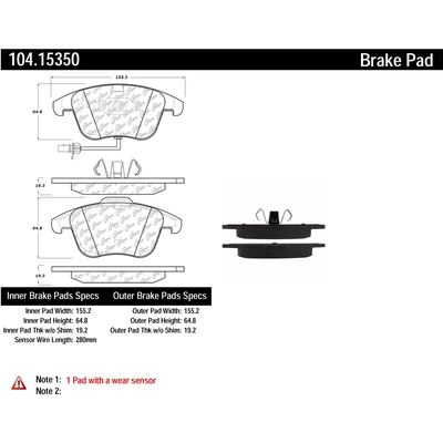 Front Super Premium Semi Metallic Pads by CENTRIC PARTS - 104.15350 pa4