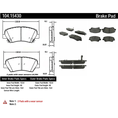 Front Super Premium Semi Metallic Pads by CENTRIC PARTS - 104.15430 pa1