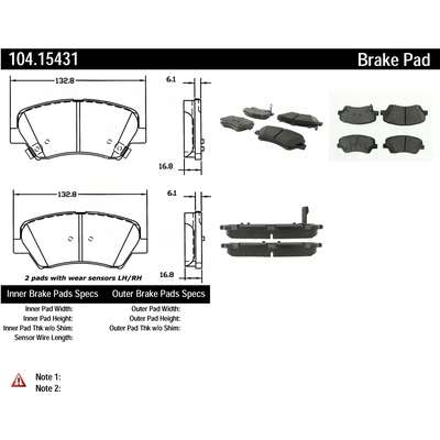 Plaquette avant semi-m�talique de qualit� sup�rieur by CENTRIC PARTS - 104.15431 pa1