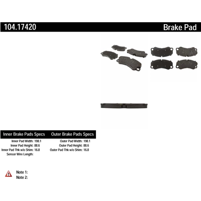 Front Super Premium Semi Metallic Pads by CENTRIC PARTS - 104.17420 pa3