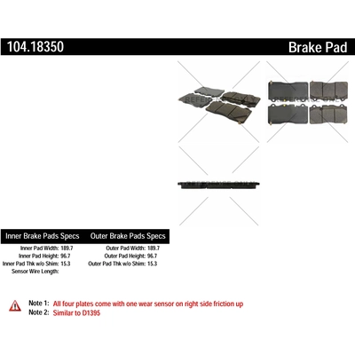 Front Super Premium Semi Metallic Pads by CENTRIC PARTS - 104.18350 pa1