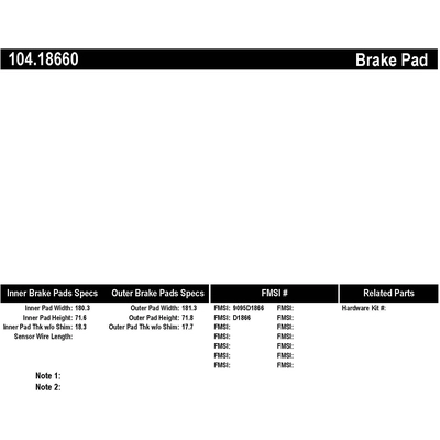 Front Super Premium Semi Metallic Pads by CENTRIC PARTS - 104.18660 pa1