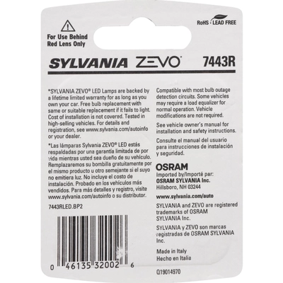 Clignotant avant de SYLVANIA - 7443RLED.BP2 pa2