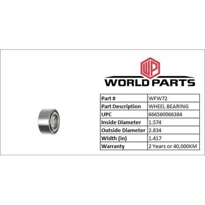 Front Wheel Bearing by WORLDPARTS - WFW72 pa3