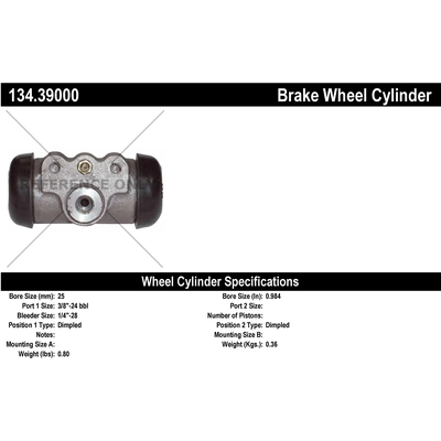 Front Wheel Cylinder by CENTRIC PARTS - 134.39000 pa1