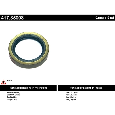 Front Wheel Seal by CENTRIC PARTS - 417.35008 pa2