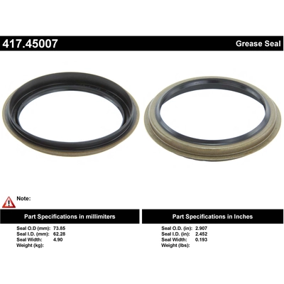 Front Wheel Seal by CENTRIC PARTS - 417.45007 pa3