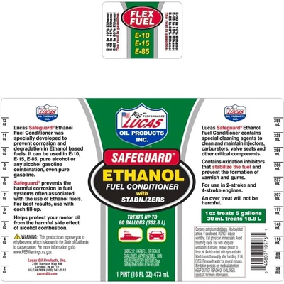 Lucas Oil - 10576 - Safeguard Ethanol Fuel Conditioner With Stabilizers - 16 Ounce pa2