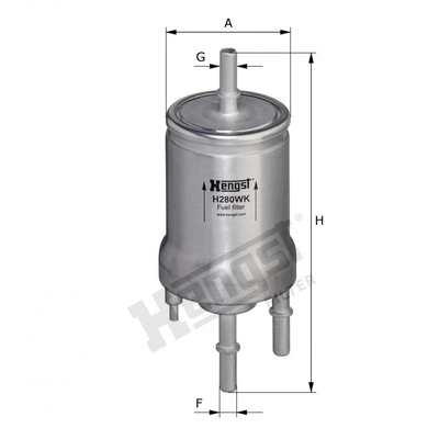 HENGST FILTER - H280WK - In-Line Fuel Filter pa2