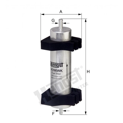 HENGST FILTER - H396WK - In-Line Fuel Filter pa2