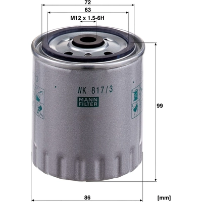 MANN-FILTER - WK817/3X - Fuel Filter pa8