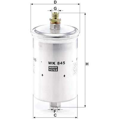 MANN-FILTER - WK845 - Filtre à carburant pa10