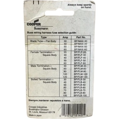 Fuel Pump Fuse by BUSSMANN - BP/FLM30 pa2