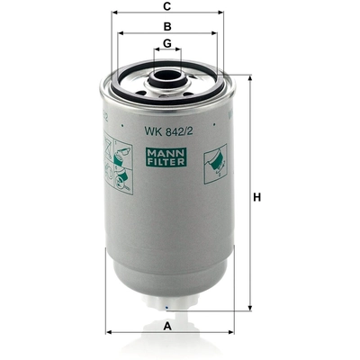 MANN-FILTER - WK842/2 - Diesel Fuel Filter pa3