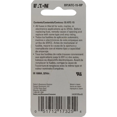 BUSSMANN - BP/ATC15RP - Fuse Kit pa3