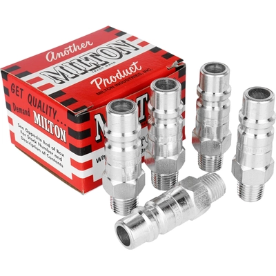 G-Style 1/4" (M) NPT x 1/4" 99 CFM Steel Quick Coupler Plug in Box Package, 5 Pieces by MILTON INDUSTRIES INC - 1855 pa3