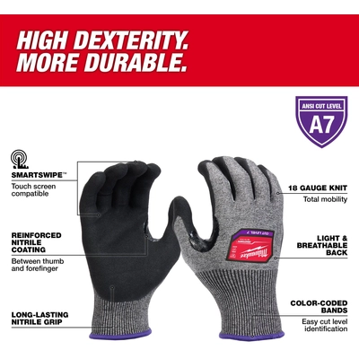 MILWAUKEE - 48-73-7013 - High - Dexterity Nitrile Dipped Gloves pa3