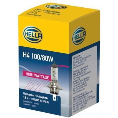 HELLA - H4 100/80W- Halogen Bulb pa2