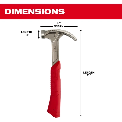 MILWAUKEE - 48-22-9019 - Smooth Face Hybrid Claw Finish Hammer pa2