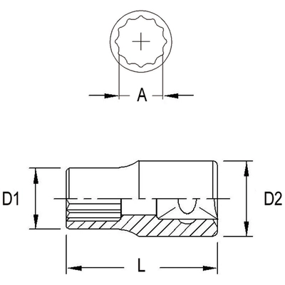 GENIUS - 232508 - 1/4″ Dr. 8mm (12 pt.) Hand Socket (Pack of 20) pa2
