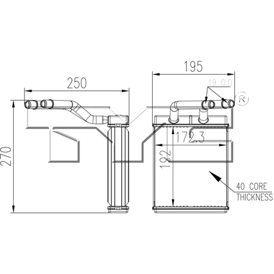 Heater Core by TYC - 96111 pa2