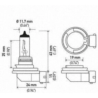 High Beam Headlight by HELLA - H11P50TB pa5