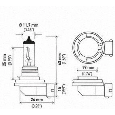 High Beam Headlight by HELLA - H11SB pa8