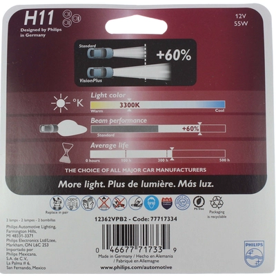 High Beam Headlight (Pack of 2) by PHILIPS - 12362VPB2 pa14