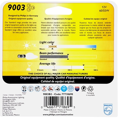 High Beam Headlight by PHILIPS - 9006B2 pa8